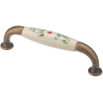 Porcelænsgreb "Roma" Ivory / Bruneret