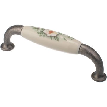 Porcelænsgreb "Roma" Ivory / Antik Tin
