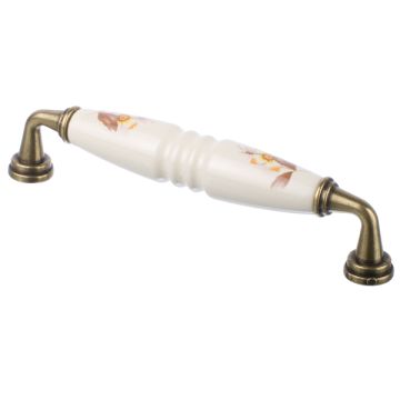 Porcelænsgreb "Vila 144 x 34" Bruneret / Hvid Porcelæn
