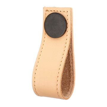 Møbelknop 'Stitch' Beige Læder / Sort