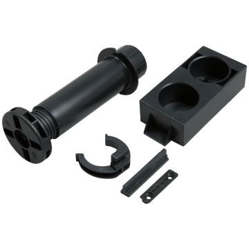 Sokkelben – Ø50 mm, højde 135–170 mm, sort, 4-pak