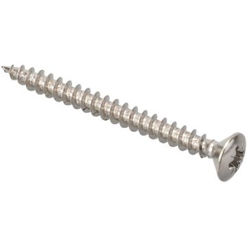 Træskrue TKFX 4,5 x 50 mm Linseforsænket PZ2 Forniklet
