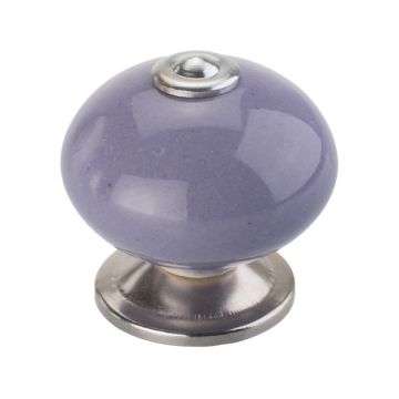 Porcelænsknop "Multi" Blank Chrom / Lilla