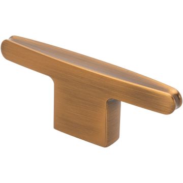 Møbelknop 'Stream' Sort / Messing Børstet