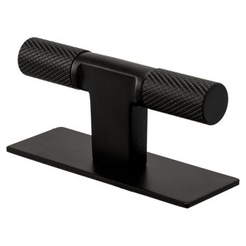 Møbelknop 'T-Arc-Base' Sort Riflet