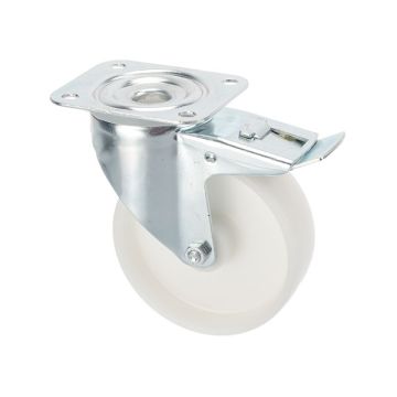 Drejelige Industrihjul Ø 125 med Bremse Nylon