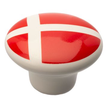 Porcelænsknop 'Danmark' Hvid