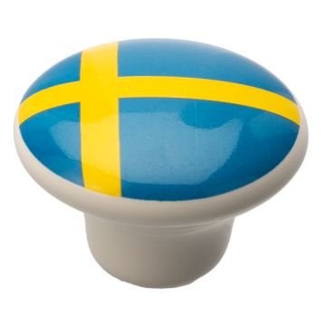 Porcelænsknop 'Sverige' Hvid
