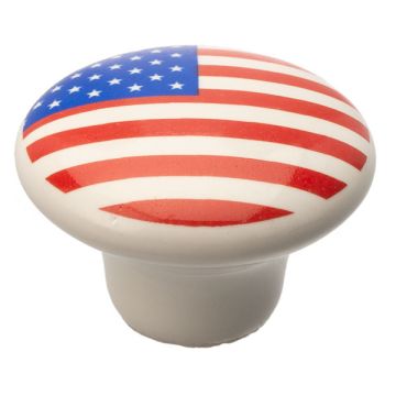 Porcelænsknop 'USA' Hvid