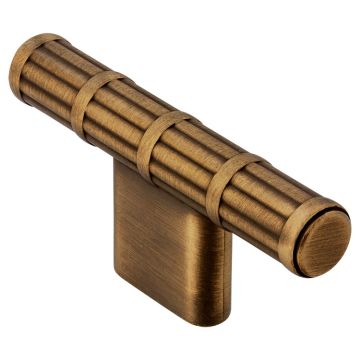 T-Knop 'Bamboo' Sort / Messing Børstet